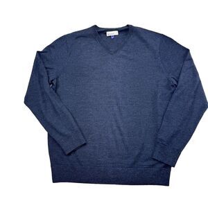 Artefact 100% Merino Wool V-Neck Sweater Men’s XL Navy Lightweight Knit